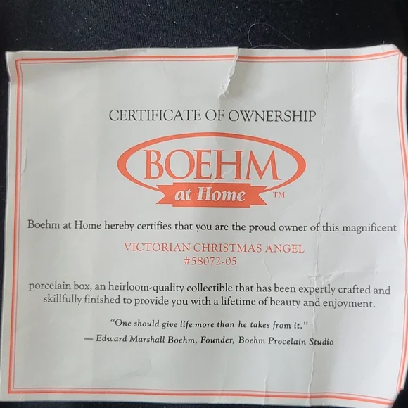Home Interiors Victorian Christmas Box Angel Porcelain Collectible Decor Boehm - Picture 5 of 5
